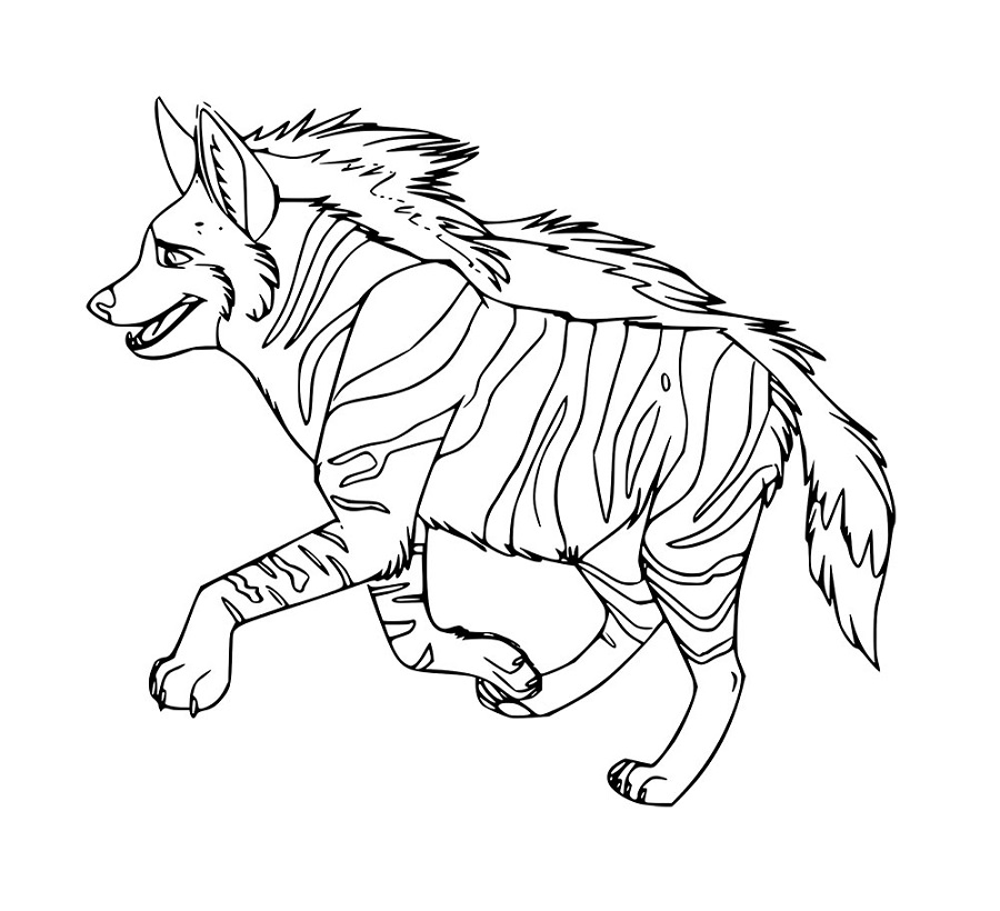 Karikatur Gestreifte Hyäne