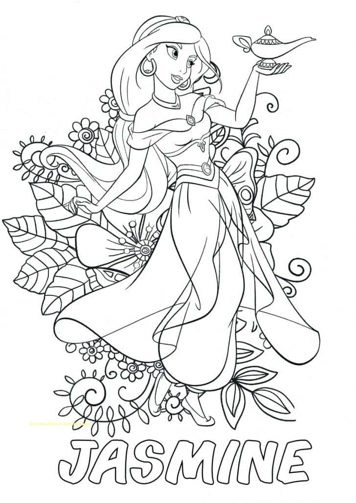 Kostenlose druckbare Prinzessin Jasmin coloring page