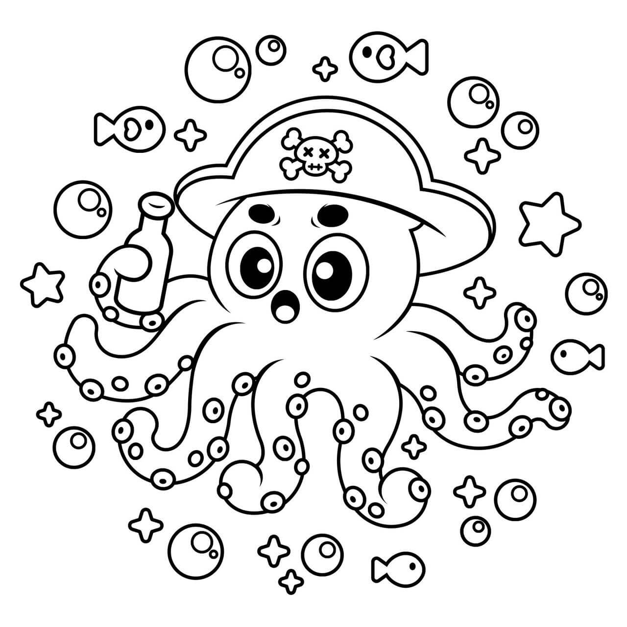 kostenloser Cartoon Oktopus