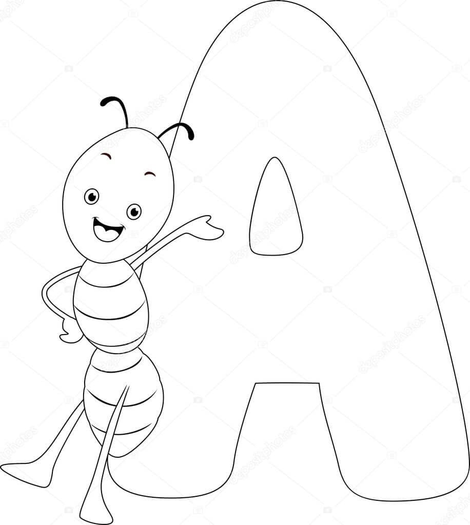 Lustige Ameisen mit Buchstaben A