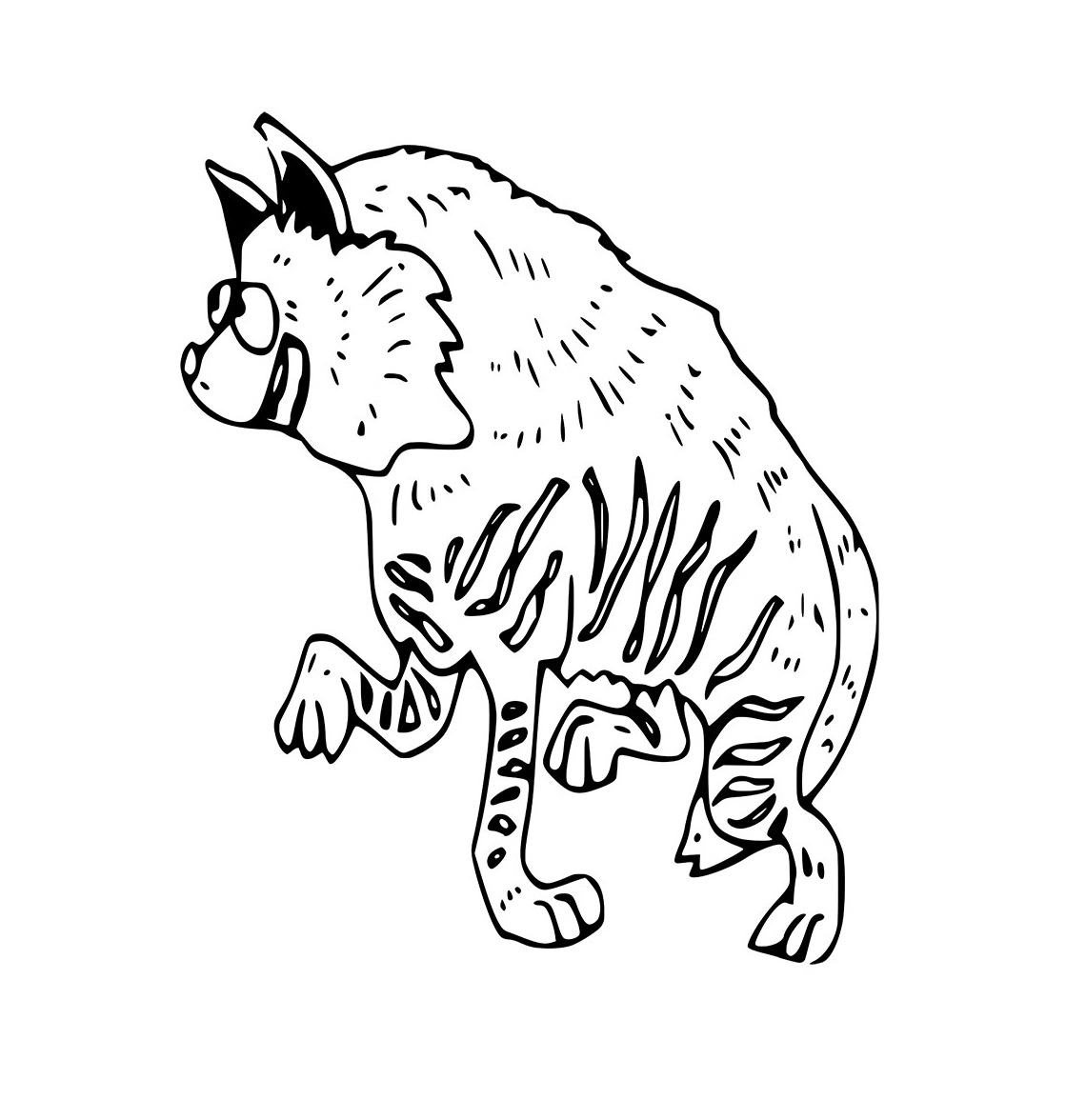 Lustige gestreifte Hyänen