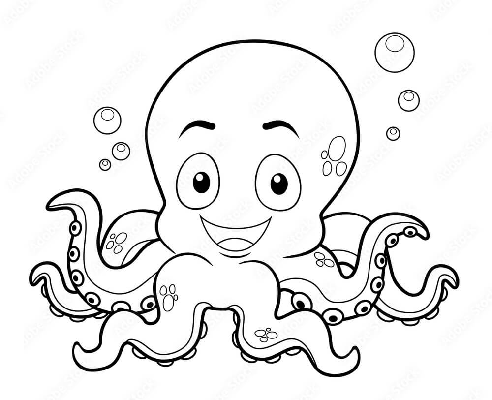 lustiger Cartoon Oktopus