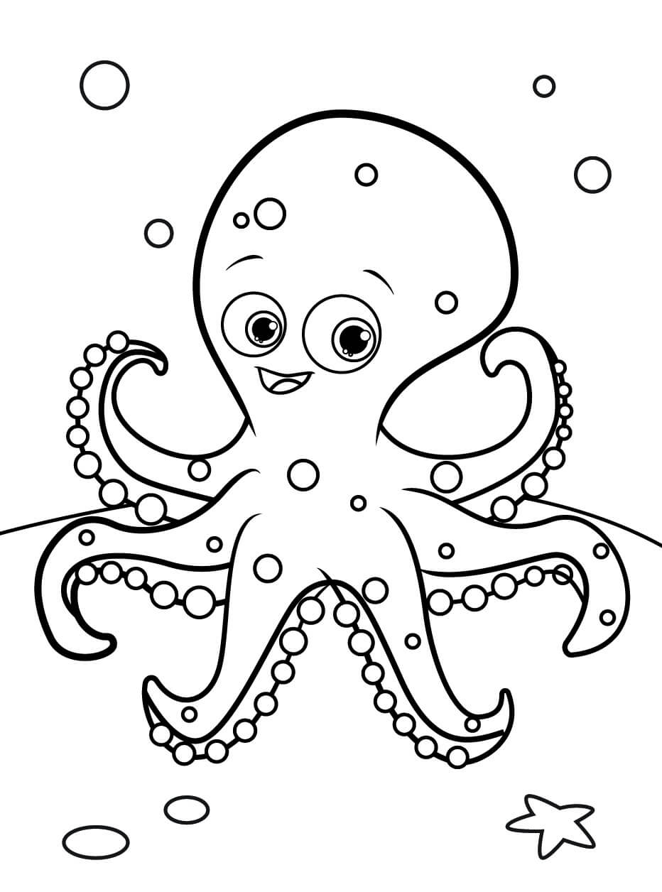 Lustiger Oktopus mit Seestern