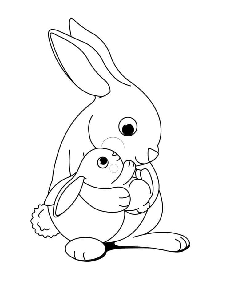 Mutter und Baby Kaninchen