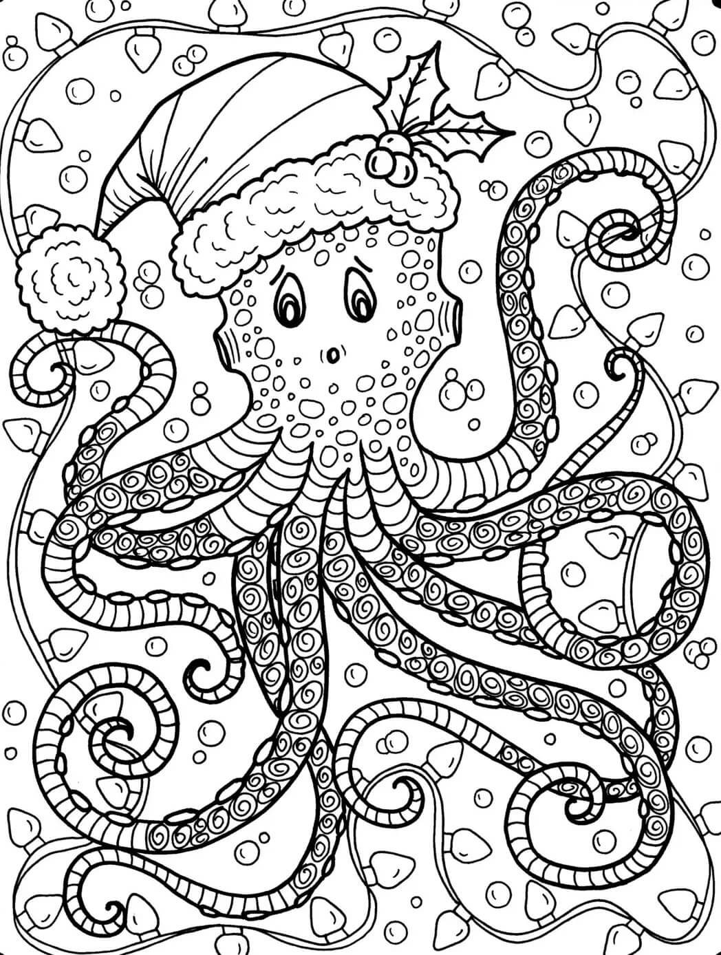 Oktopus Weihnachten