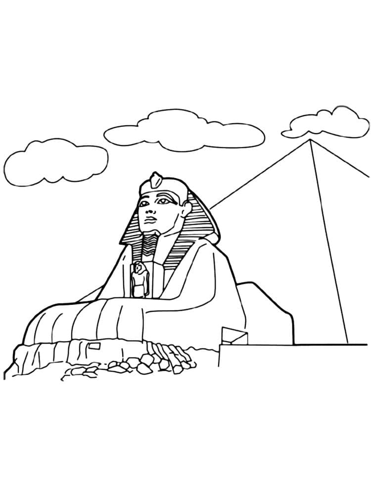 Pyramiden und Sphinx von Gizeh in Ägypten coloring page