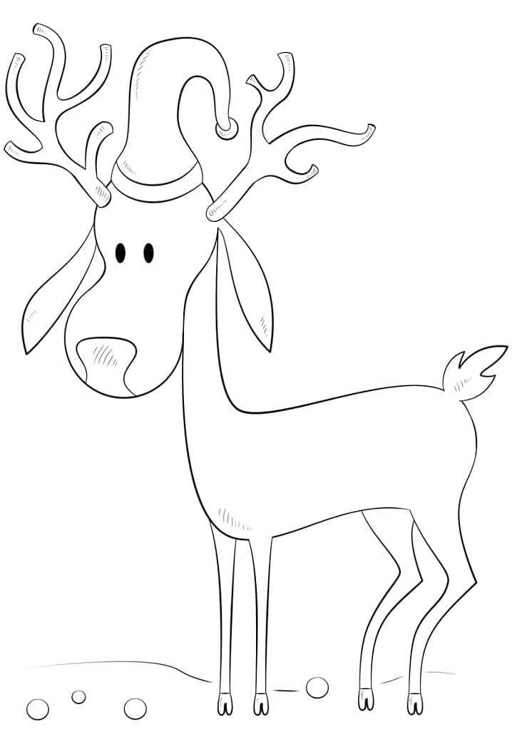 Rentier mit Weihnachtsmütze