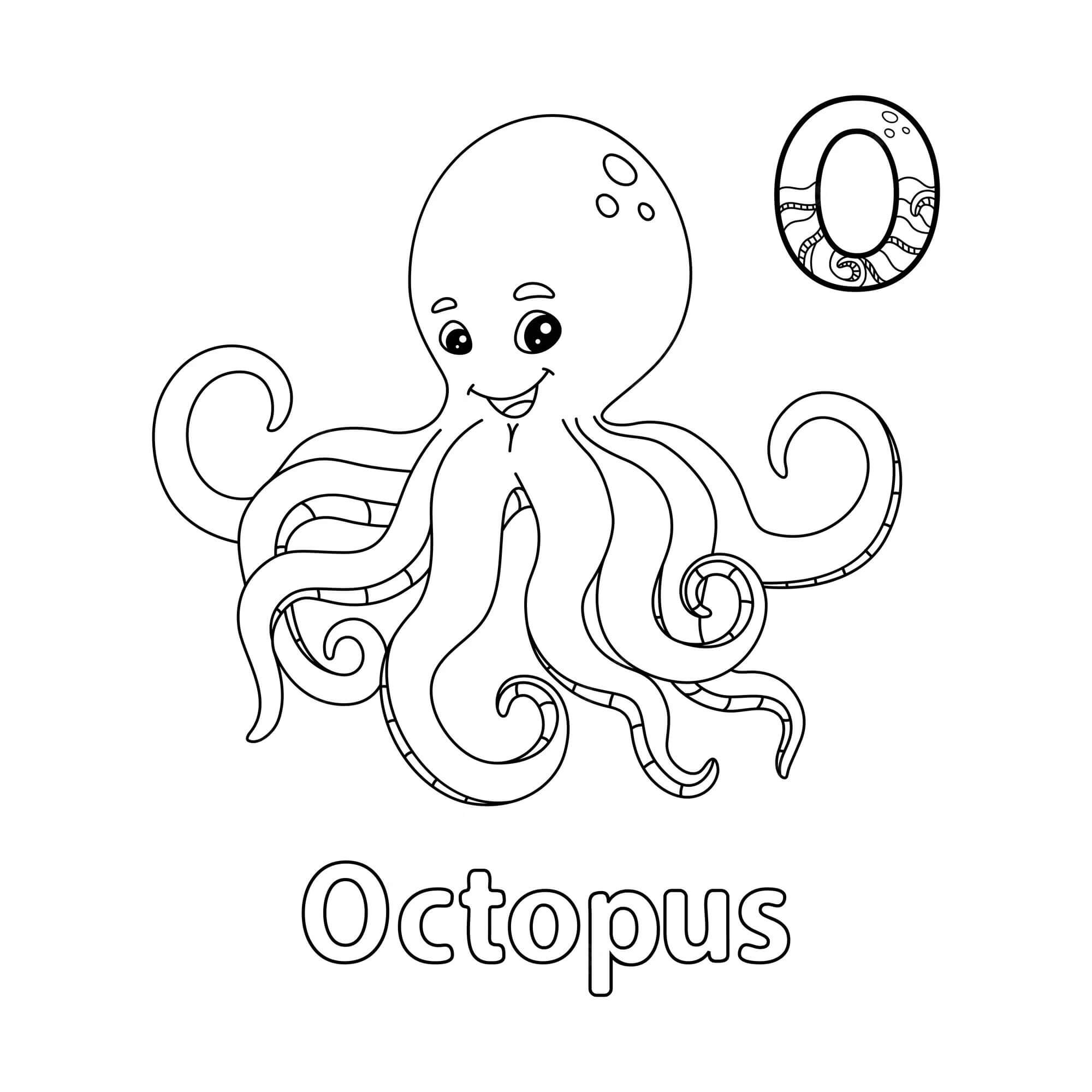 Spaß Oktopus Und Buchstabe O