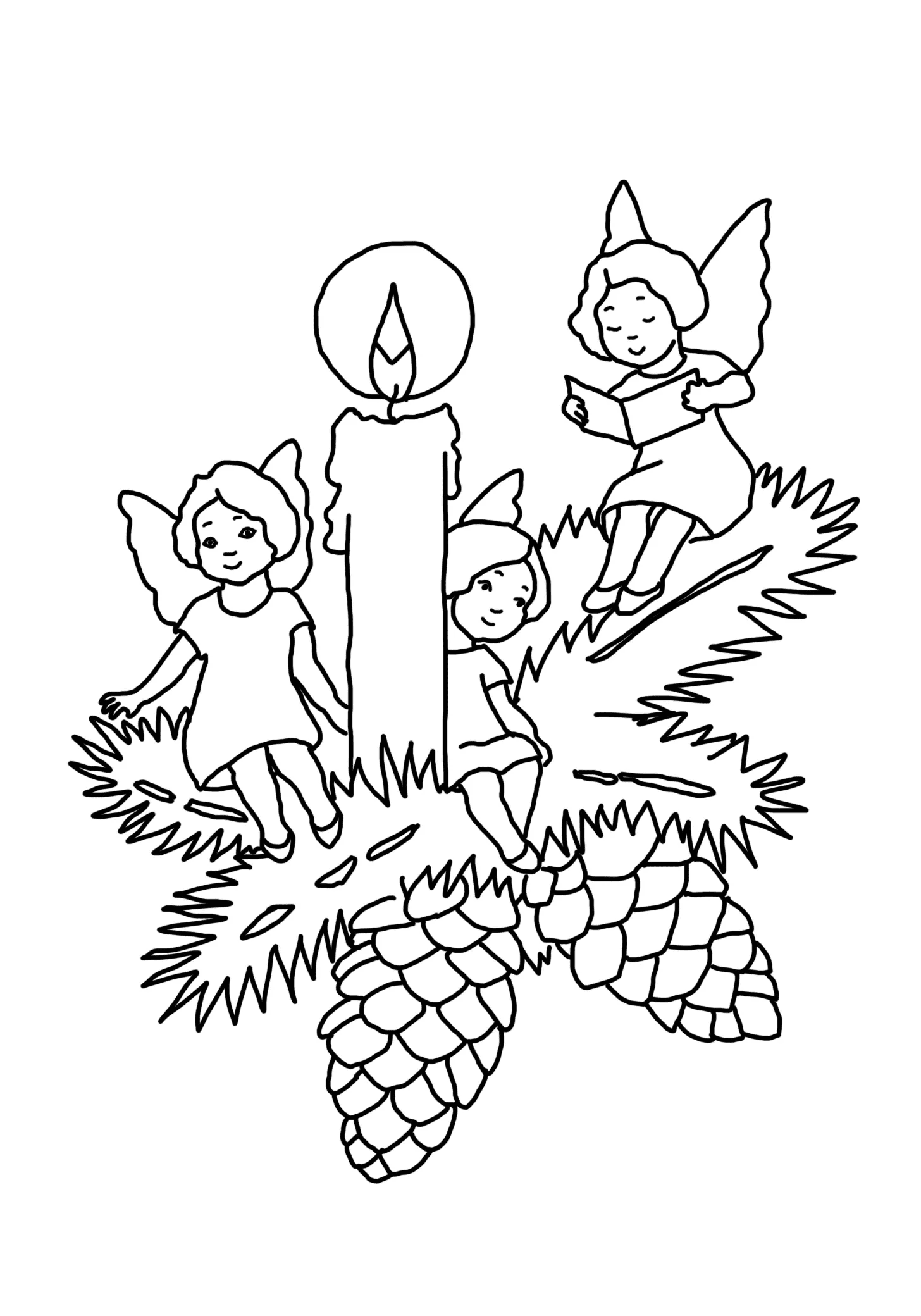 Weihnachtskerze und Engel