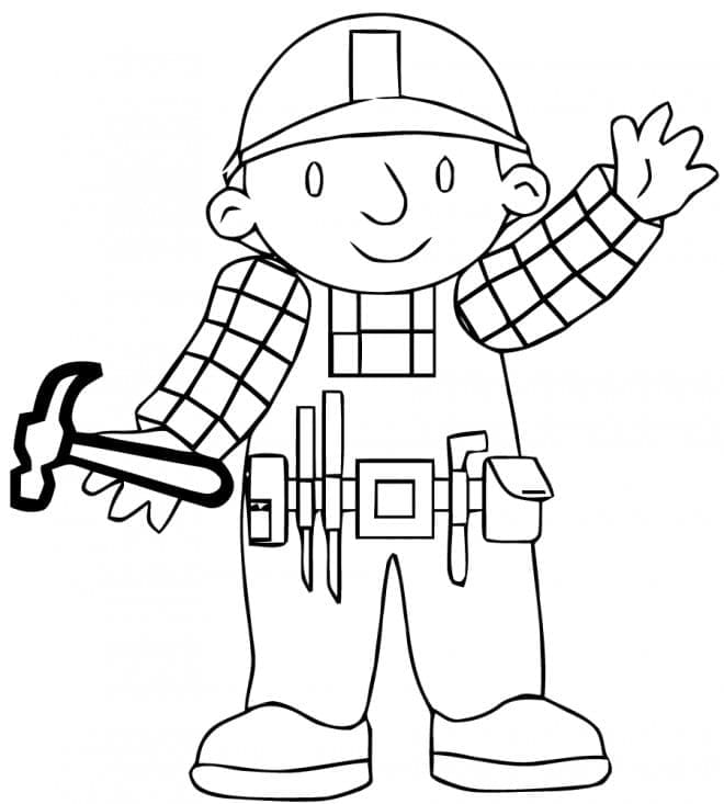 Bob der Baumeister mit einem Hammer