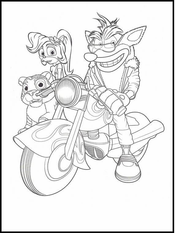 Crash Bandicoot mit Motorrad