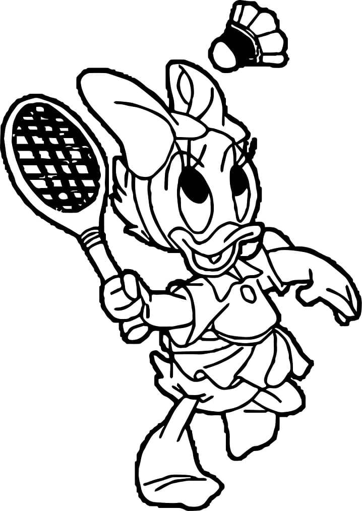 Daisy Duck spielt Badminton