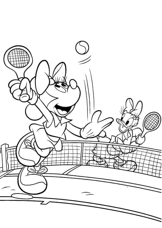 Daisy und Minnie spielen Tennis