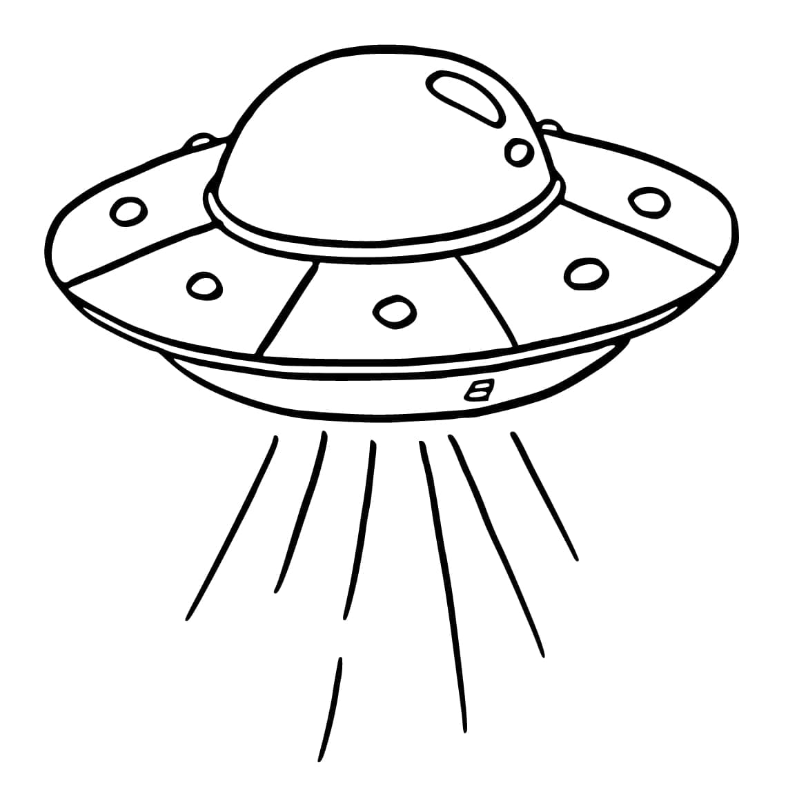 Einfaches UFO Ausmalbilder. Kostenlos herunterladen, ausdrucken oder ...