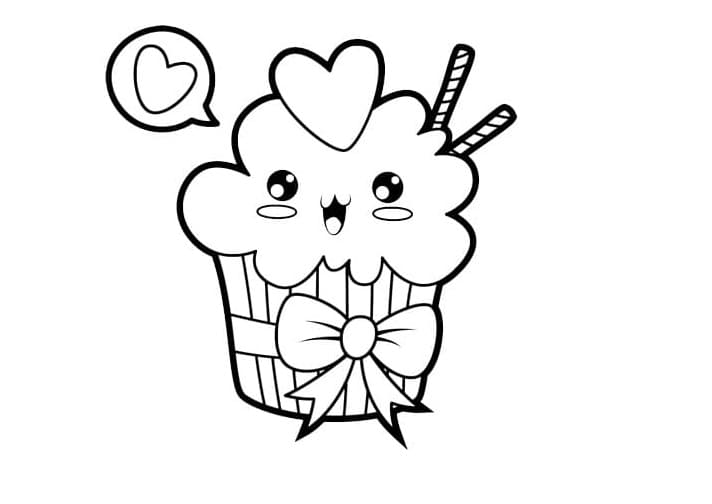 Essen Kawaii Cupcake Zeichnung kostenlos