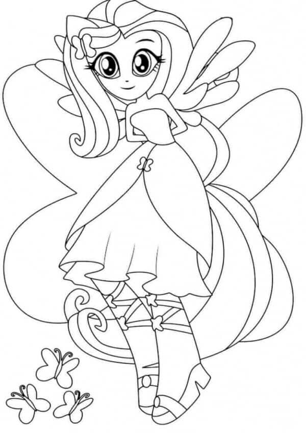 Fluttershy Magical Girl liebt flatternde Schmetterlinge