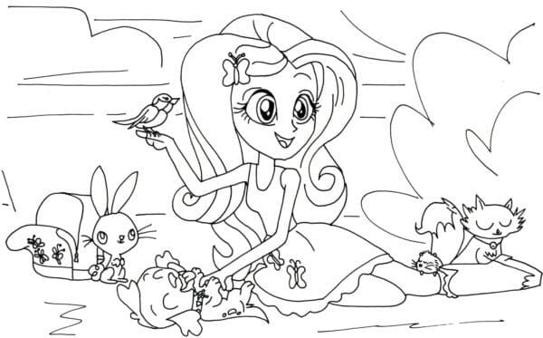Fluttershy mit vielen Freunden