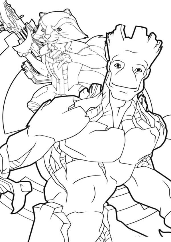 Lustiger Groot und Rocket