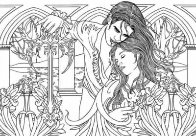 Mädchen und Junge Vampir