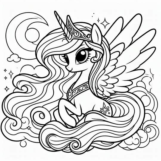 Prinzessin Celestia mit dem Mond