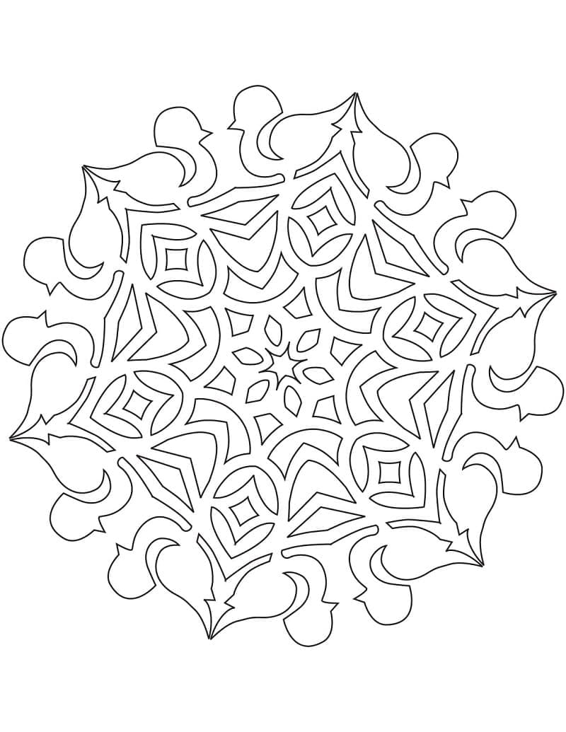 Schneeflocken zum Ausdrucken für Erwachsene