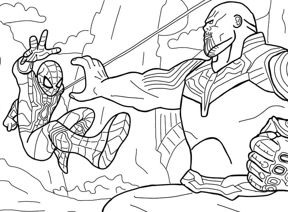 Spider Man und Thanos Ausmalbilder. Kostenlos herunterladen, ausdrucken ...