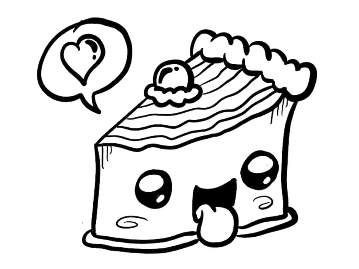 Stück Essen Kawaii Kuchen