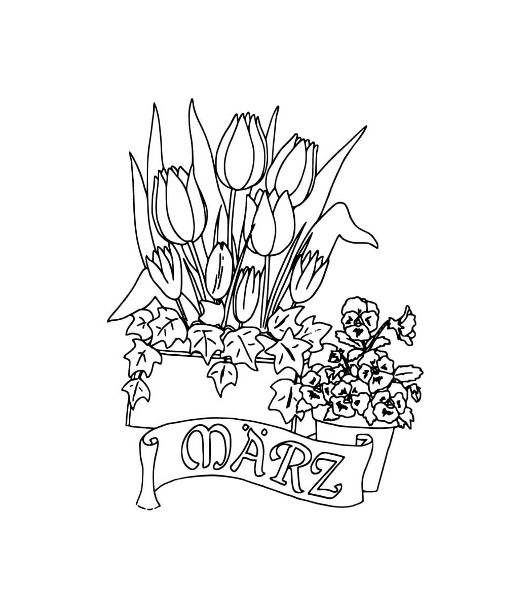 Blumen um März zu gratulieren