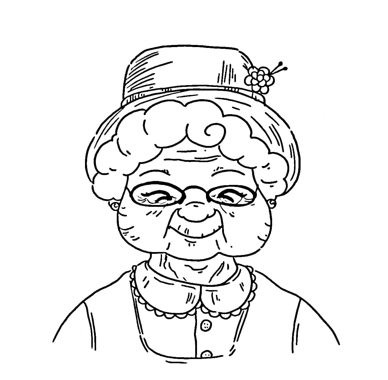 Eine glückliche Oma zeichnen