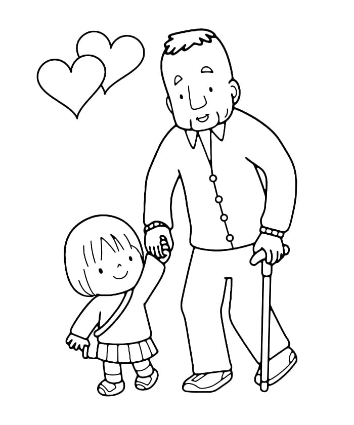 Kleines Mädchen und Opa