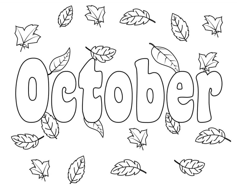 Oktober und Herbstlaub