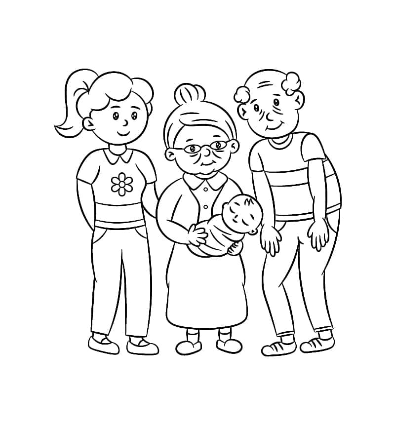 Oma hält ein kleines Baby