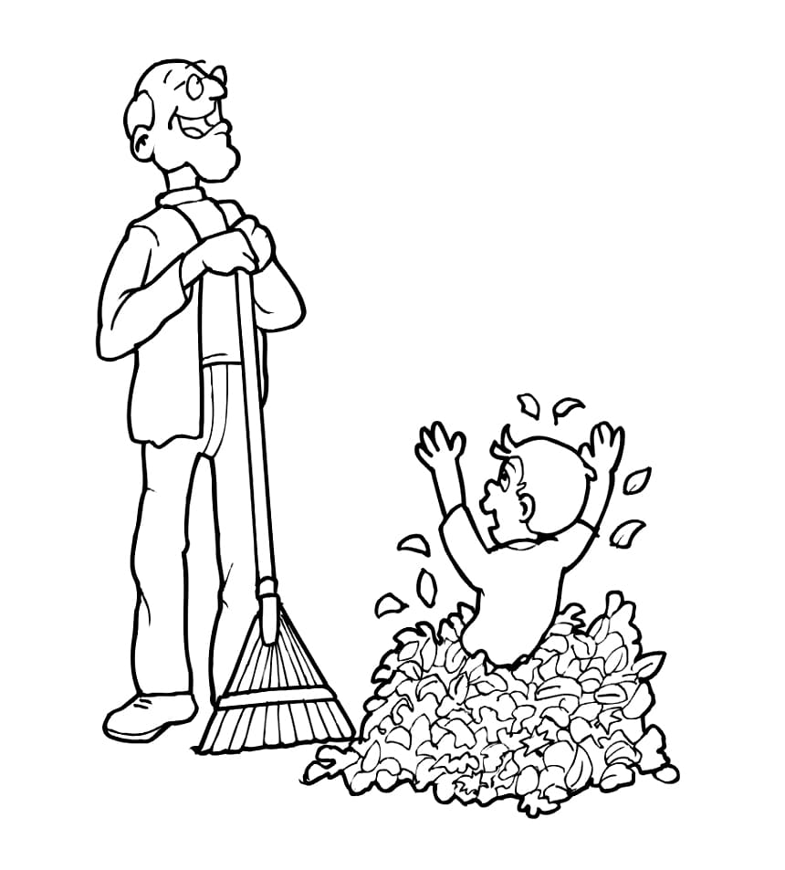 Opa putzt fröhlich