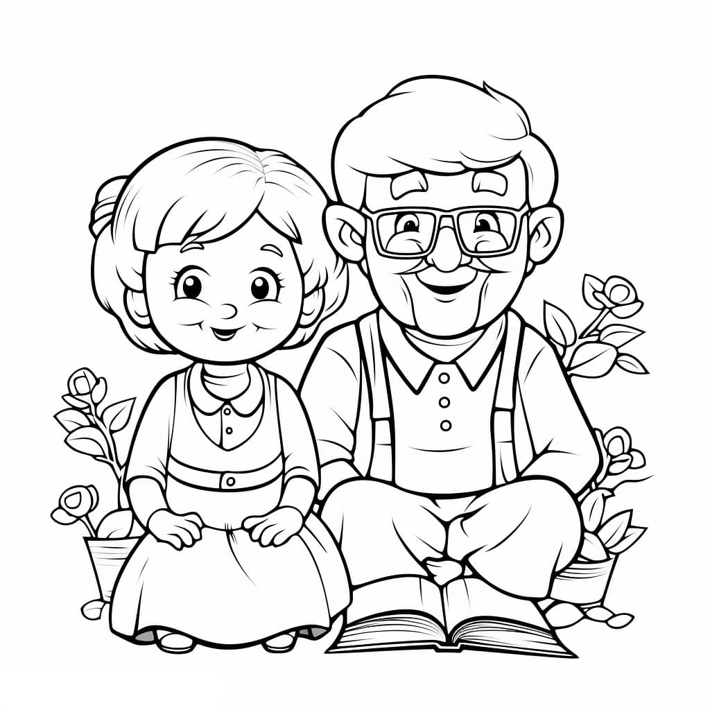 Opa und Oma lesen Bücher