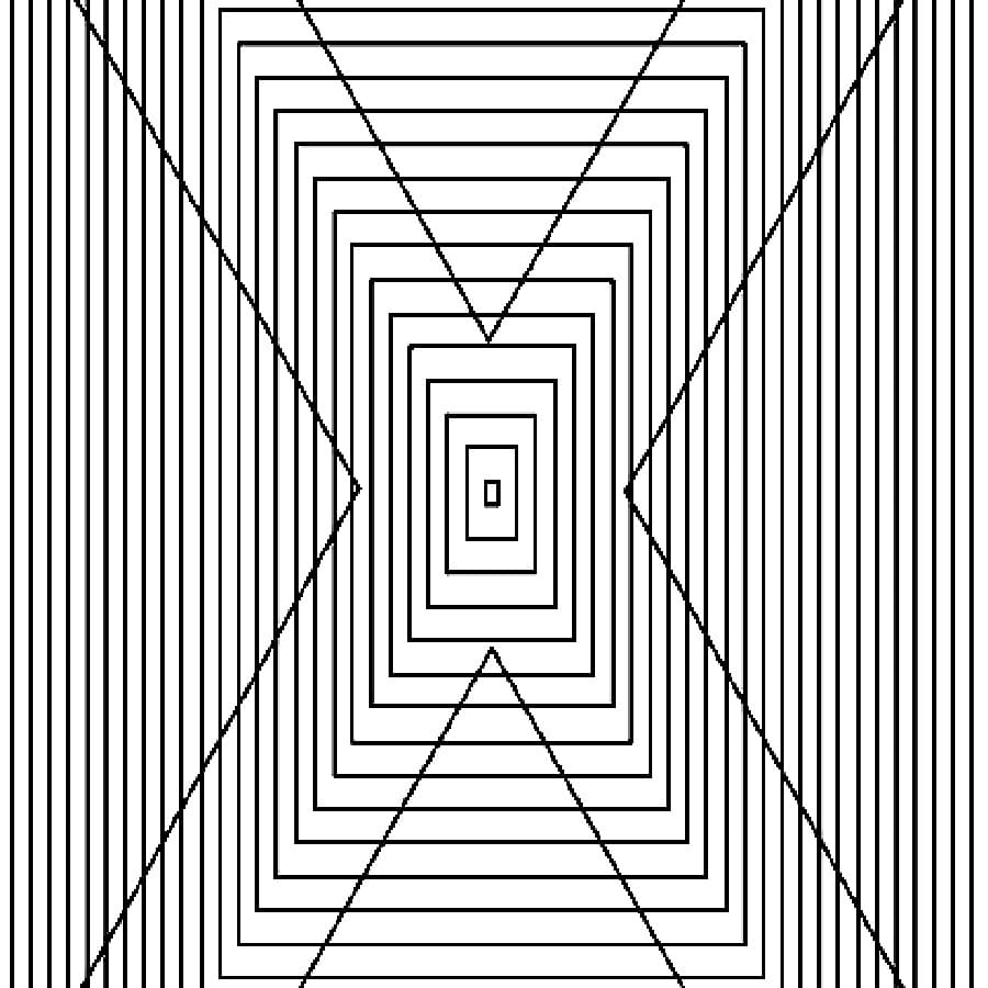 Schwarz weiße optische Täuschungen