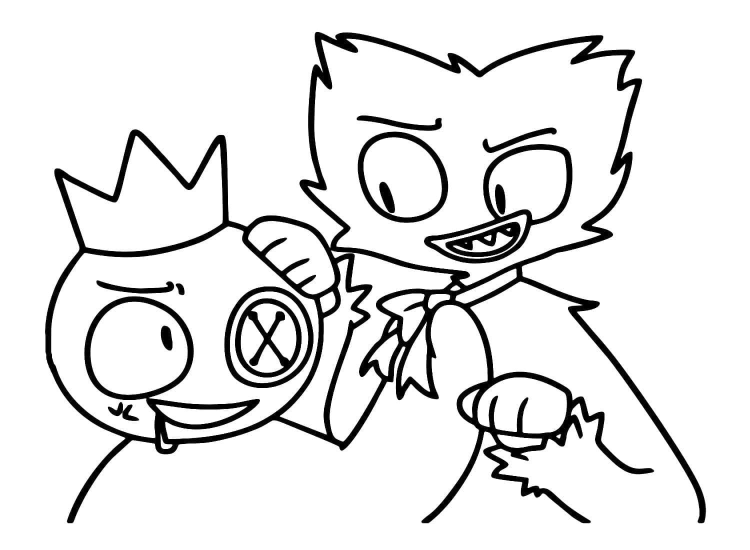 Blue Rainbow Friend und Huggy Wuggy Bild