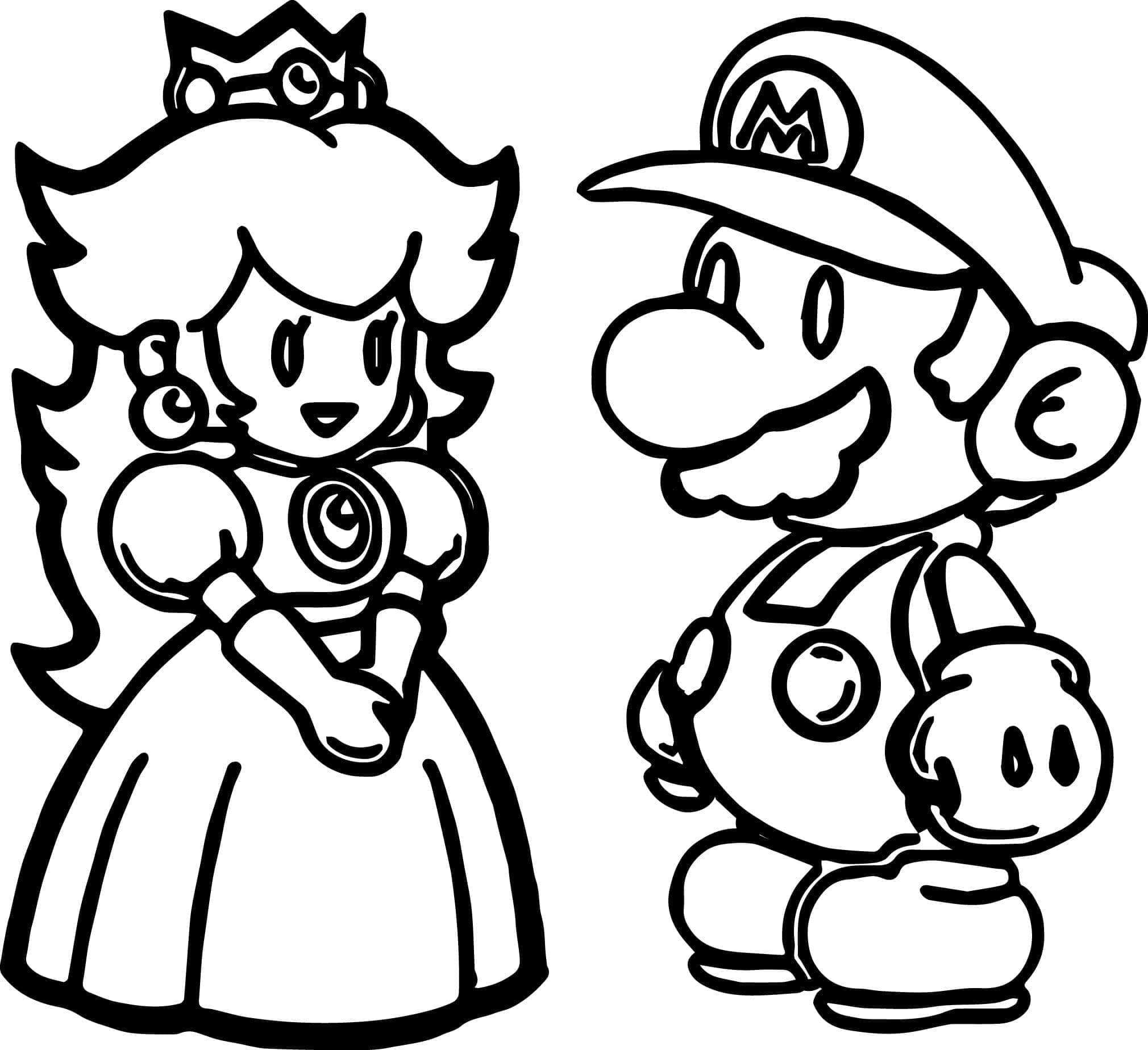 Chibi Prinzessin Peach und Mario