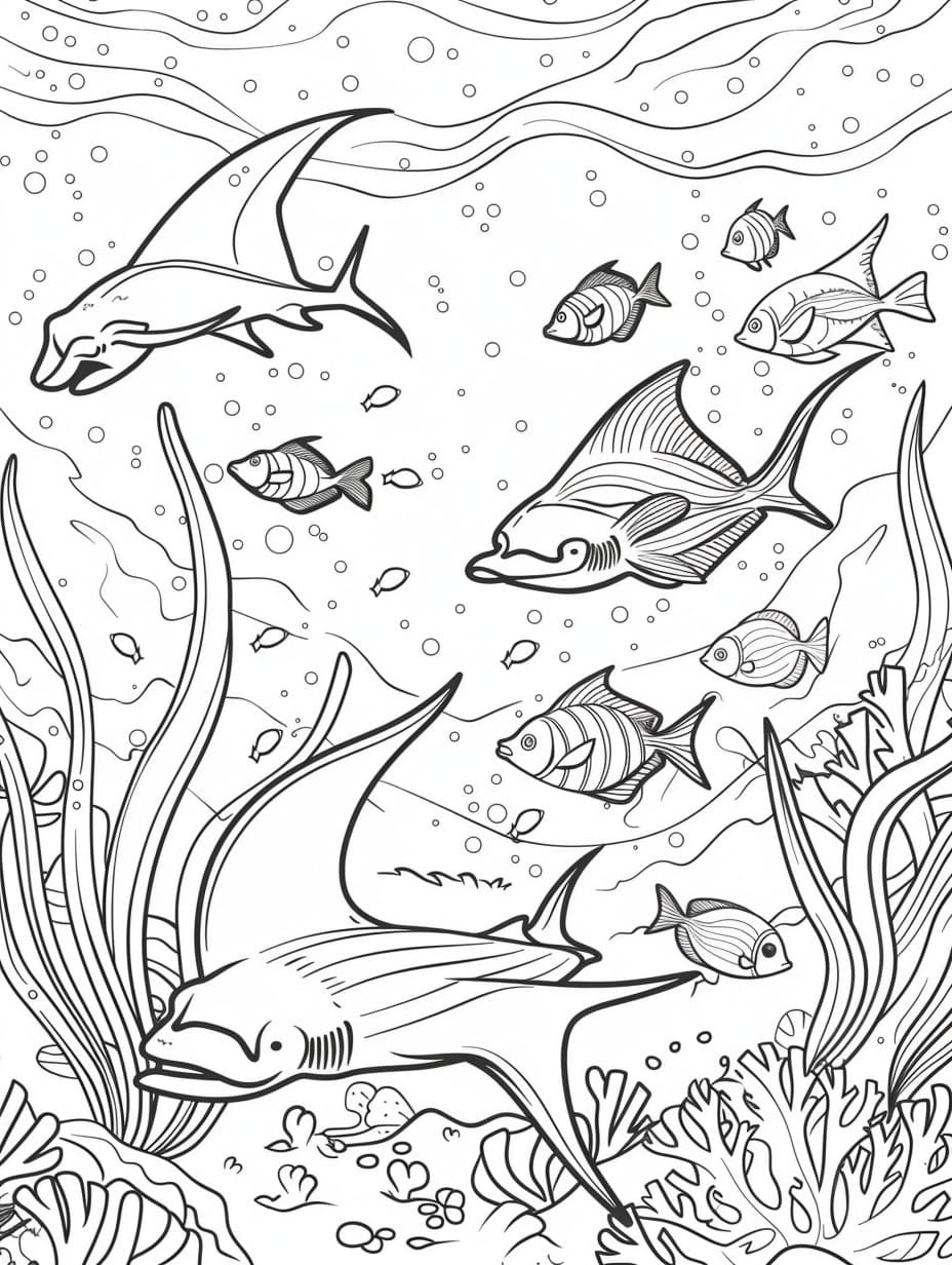 Fischschwarm unter dem Ozean