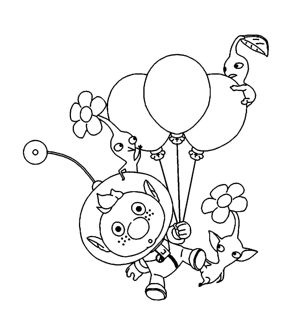 Kapitän Olimar mit Ballon