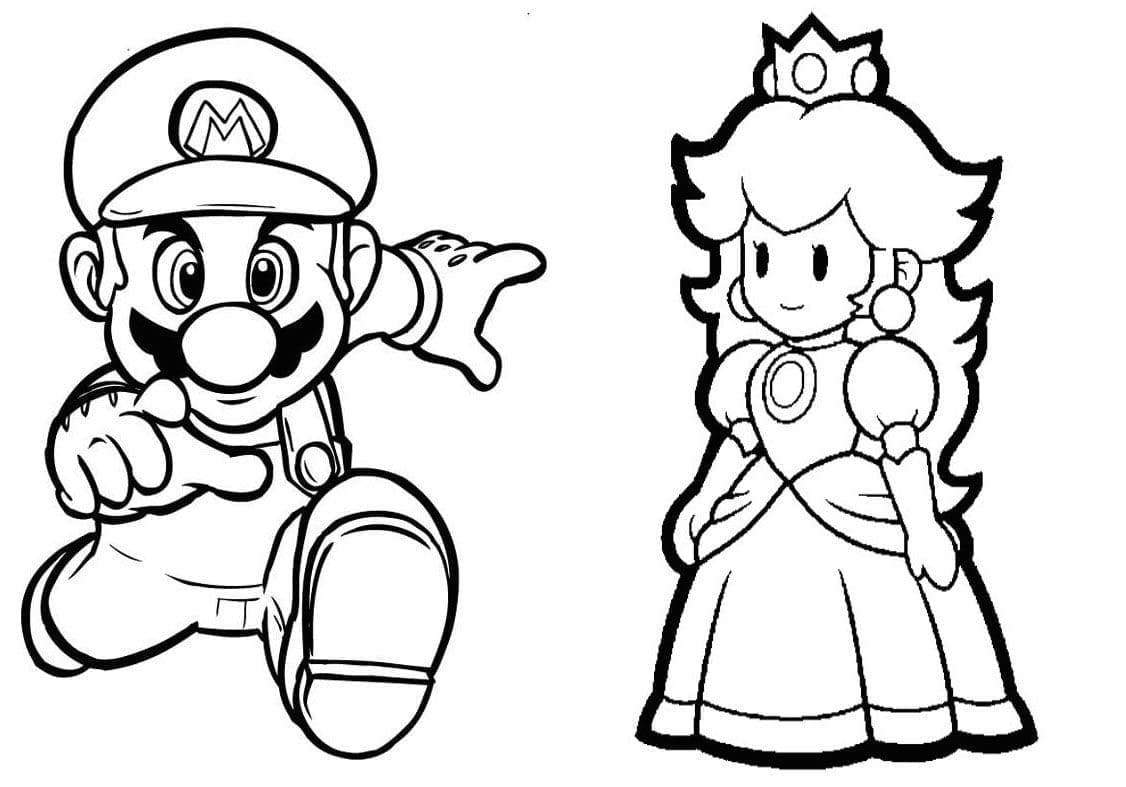 Mario und Chibi Prinzessin Peach