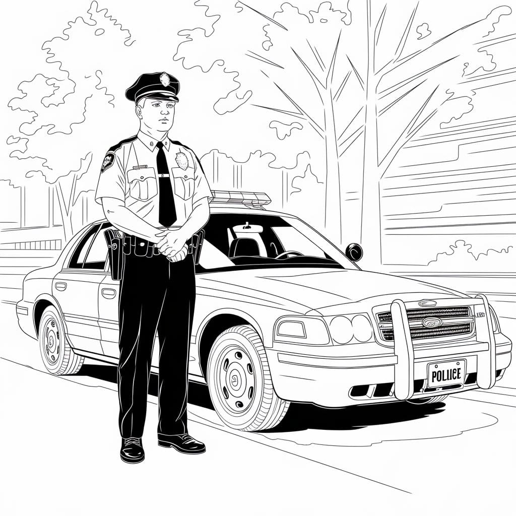 Nette Polizei und Auto