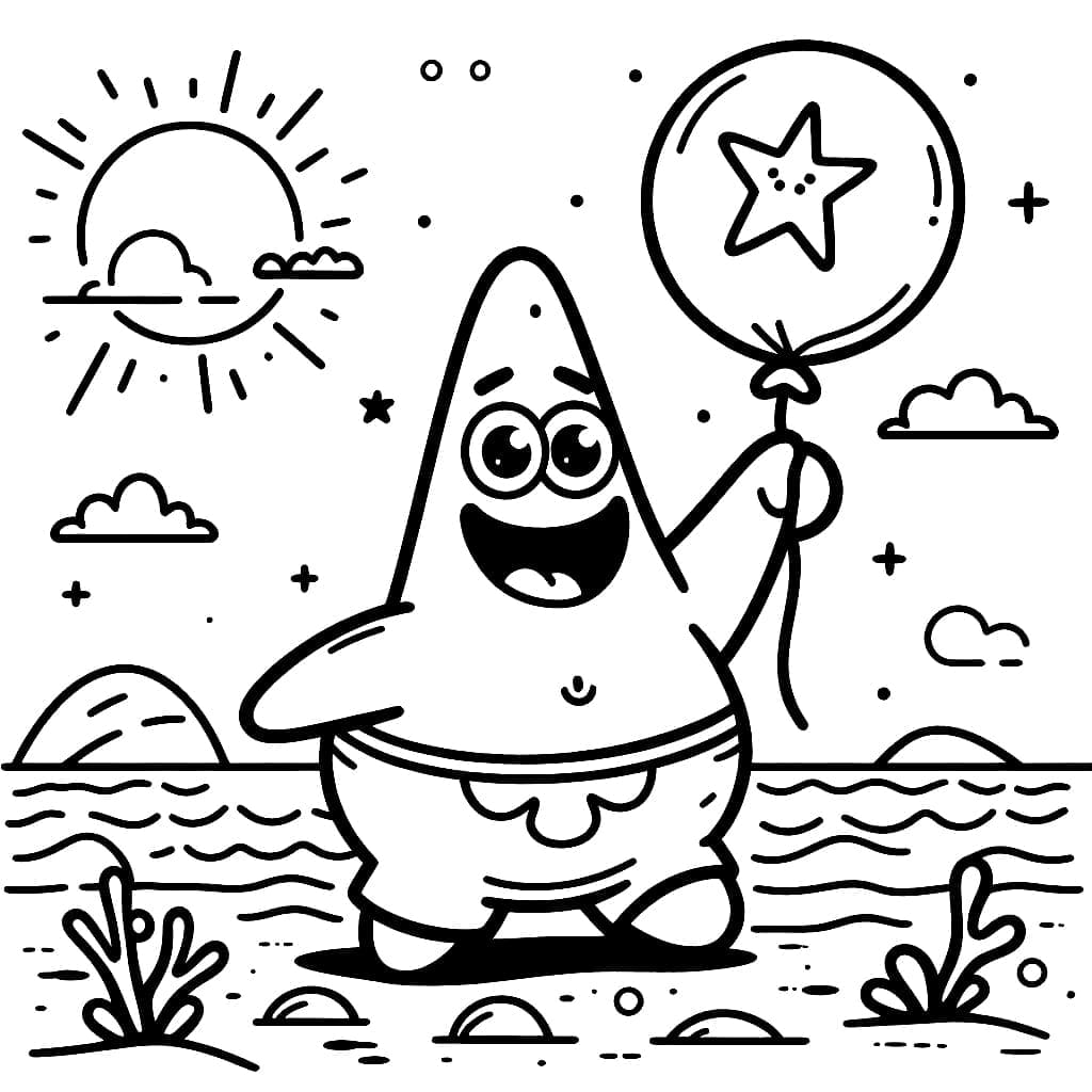 Patrick Star am Strand