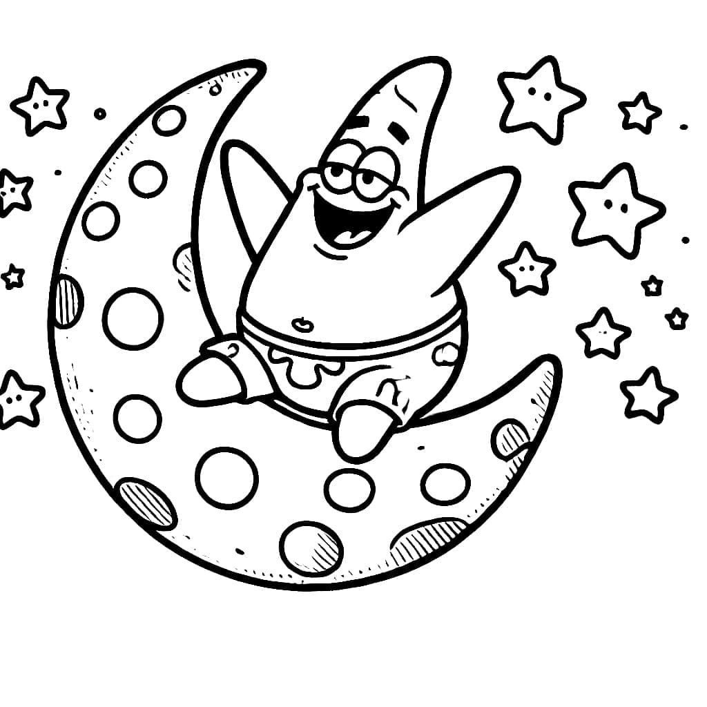 Patrick Star auf dem Mond