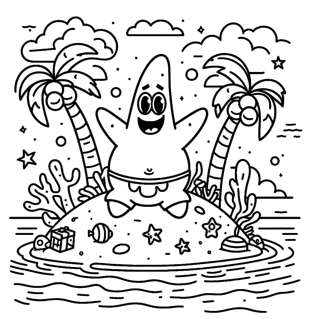 Patrick Star auf der Insel