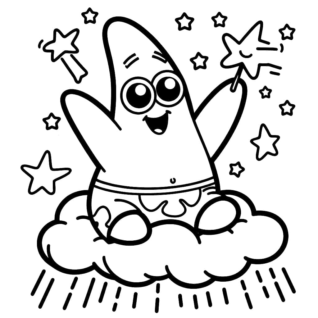 Patrick Star auf der Wolke