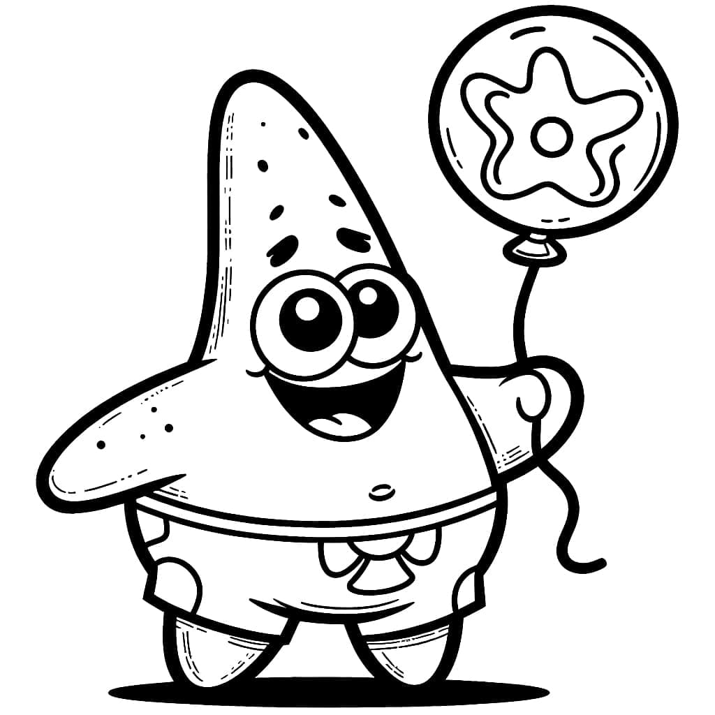 Patrick Star hält einen Ballon