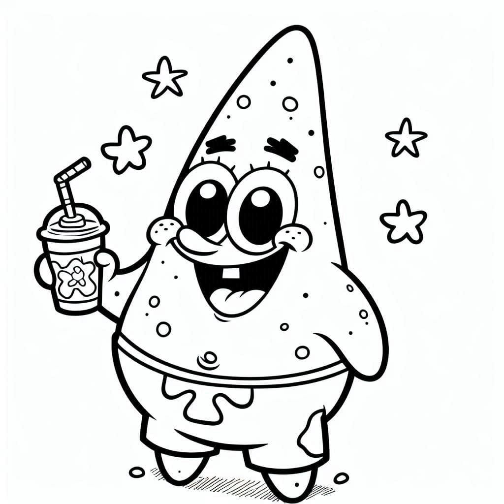 Patrick Star trinkt Wasser