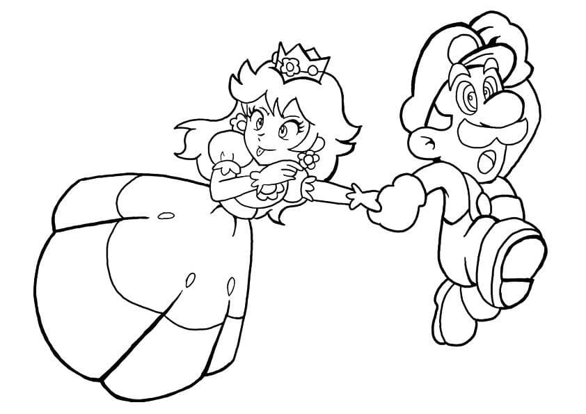 Prinzessin Peach und Mario rennen