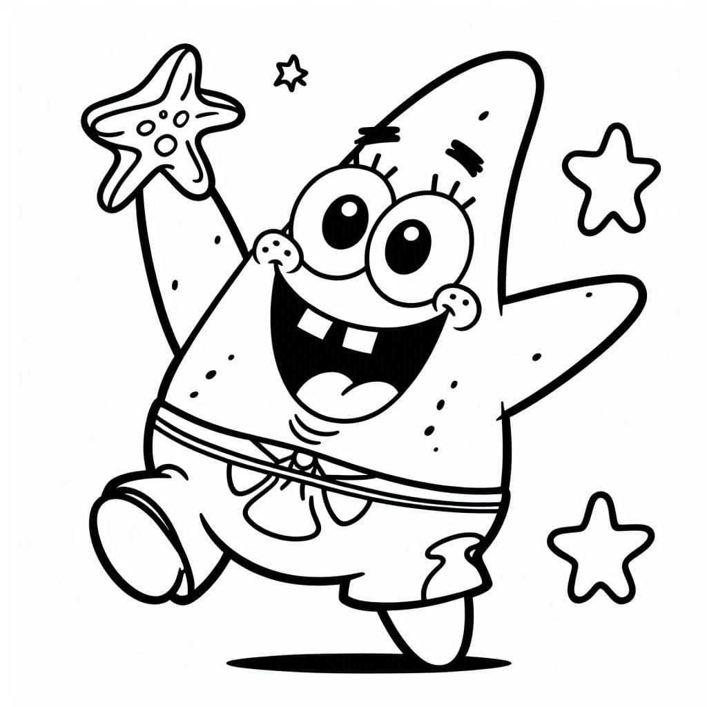 Süßer kleiner Patrick Star coloring page