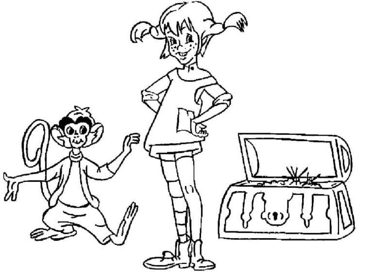 Unabhängige Pippi und geliebter Affe Nilson